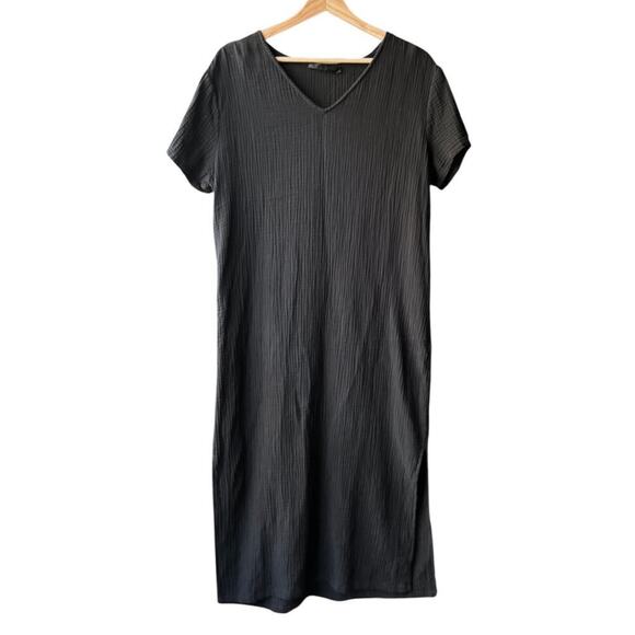 Jenni Kayne Cotton Gauze Cypress Caftan Midi Shift Dress in Black Size S - Picture 6 of 10